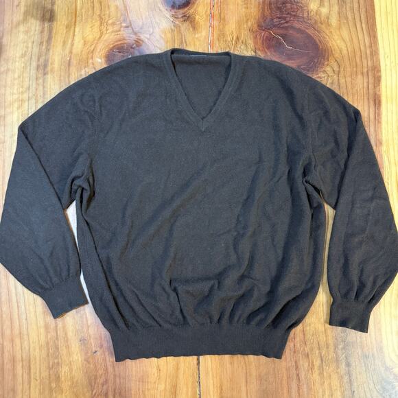 Mario's Mens 100% Cashmere Pullover Sweater XXL V neck Knit Business J3-28 - Picture 1 of 5